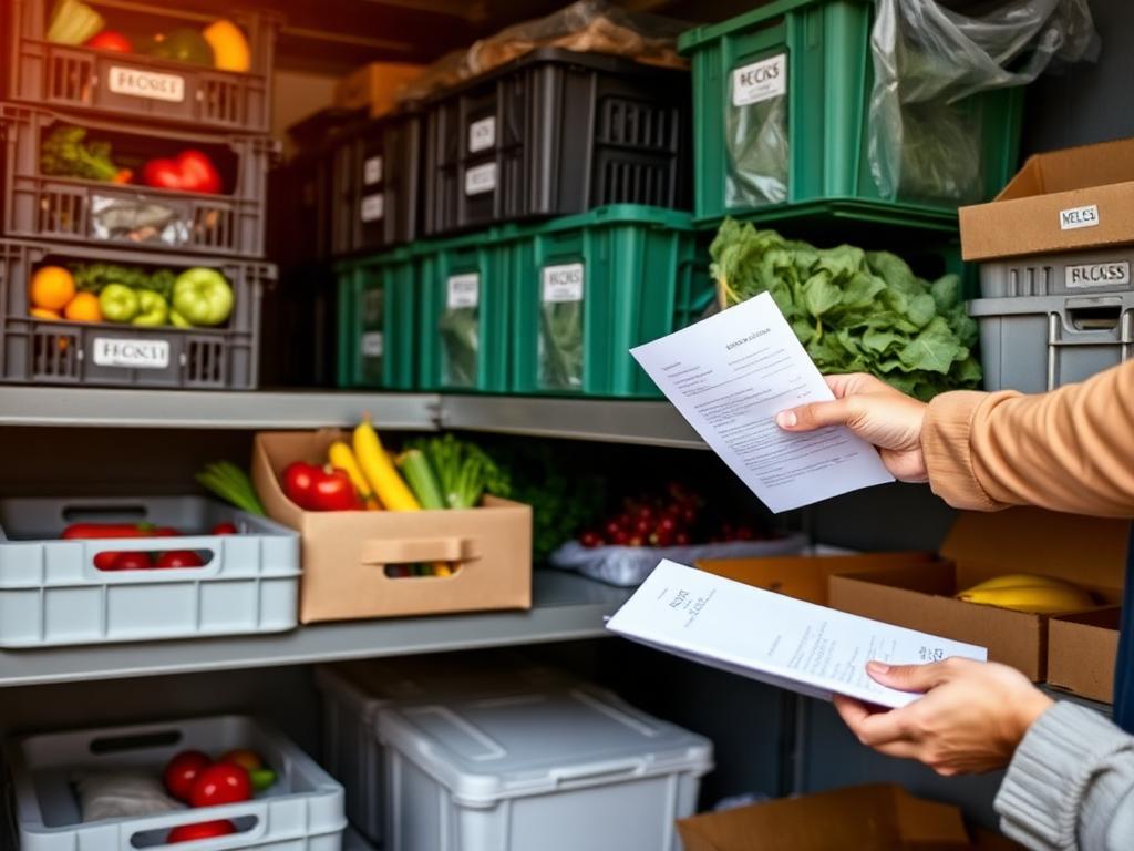 Préparation des commandes alimentaires en caisses avant livraison dans le Hainaut